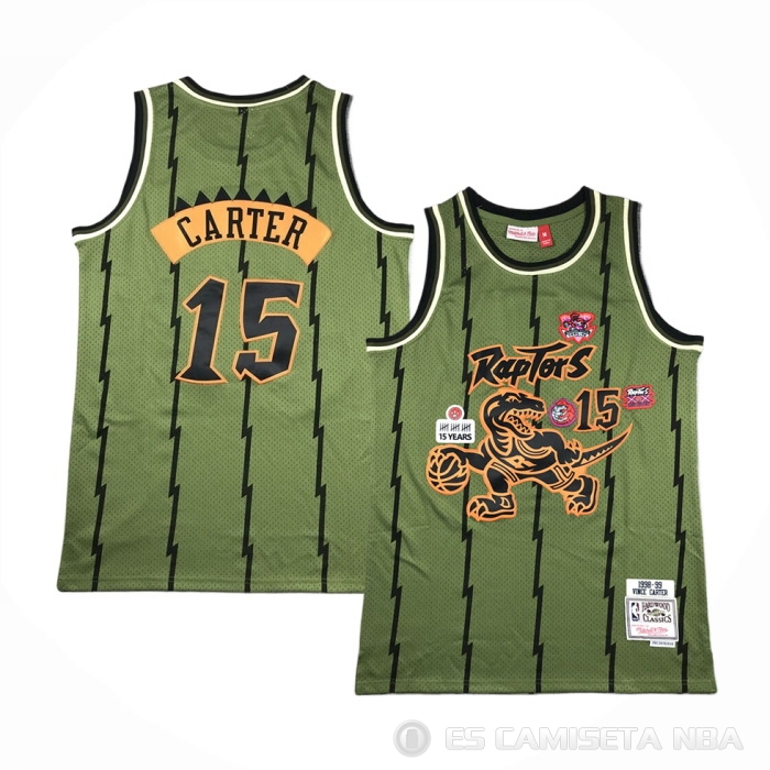 Camiseta Vince Carter #15 Toronto Raptors Mitchell & Ness 1998-99 Verde